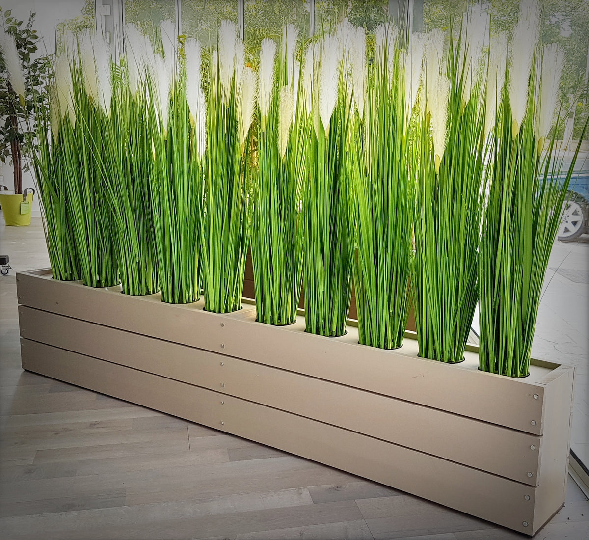 Artificial River Grass with White Flowers (Height: 100cm) - 160N011A