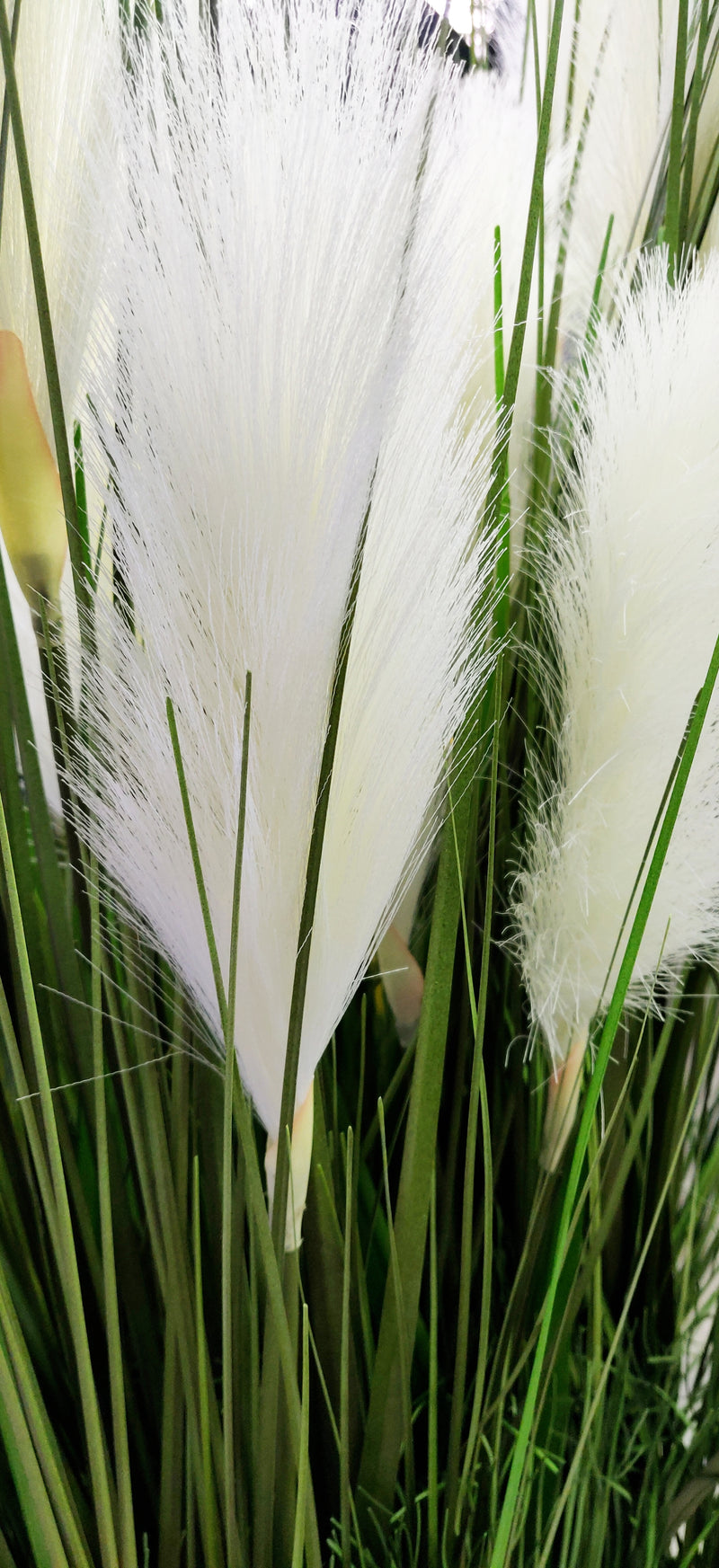 Τεχνητό γρασίδι ποταμού με λευκά λουλούδια (ύψος: 100cm) - 160N011A