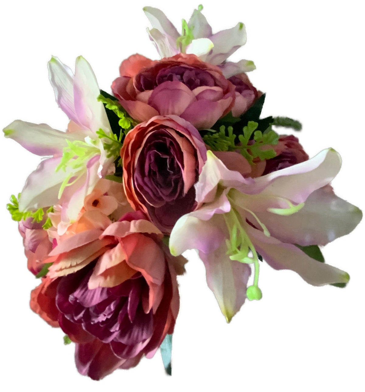 Artificial peony, lily & orchid flower bouquet (47cm) | FLR0009