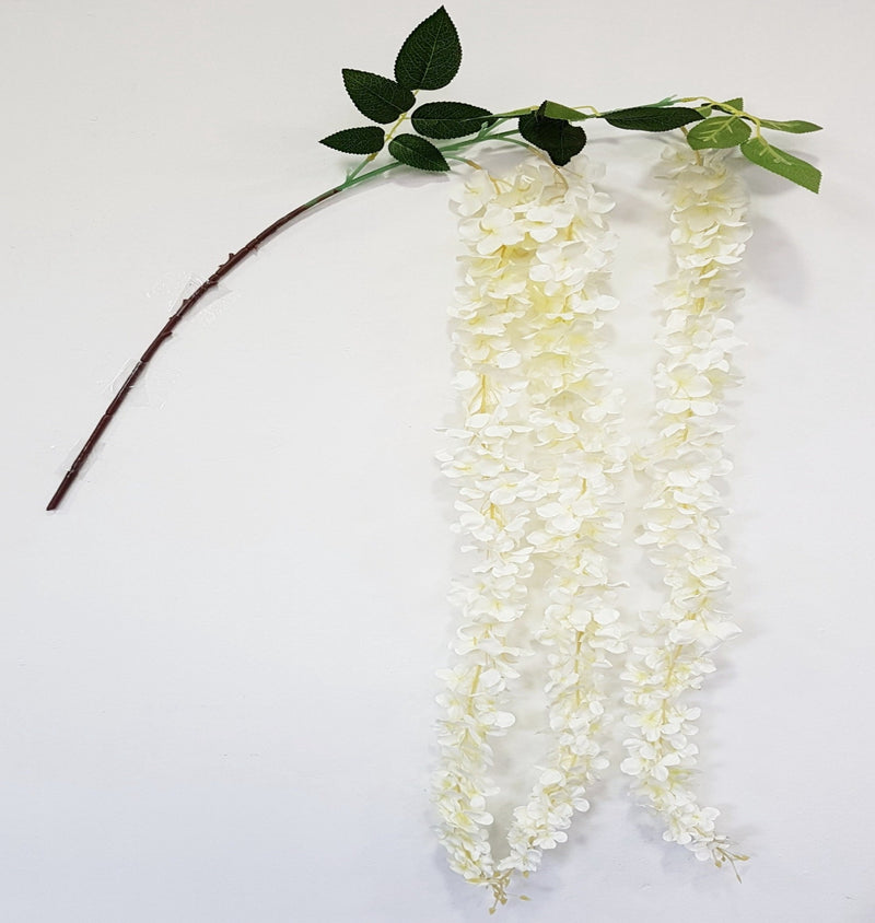 Τεχνητό κλαδί Wisteria (Λευκό) (Μήκος: 150εκ)